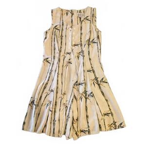 I.C.I. Vintage Women's Size S Bamboo Print Vacation Sleeveless Skort Romper